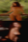 Nude woman jumping down